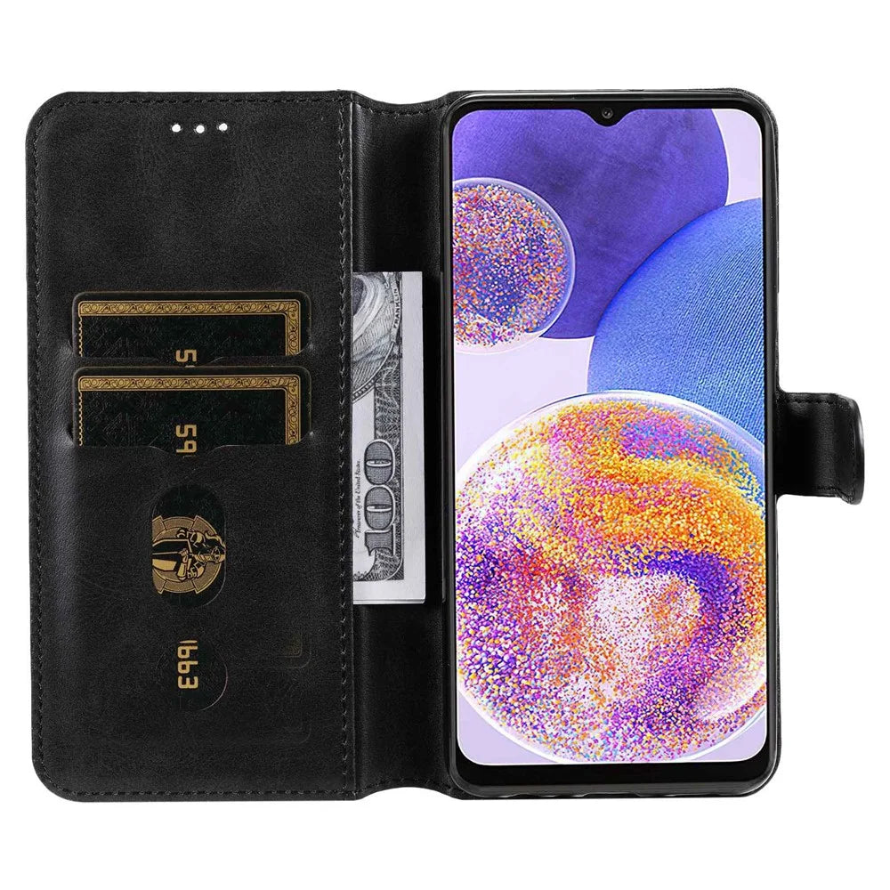 For Samsung Galaxy A23 5G (Global Version) / 4G / M23 5G / F23 5G PU Leather Magnetic Clasp Wallet Cover Adjustable Stand Phone Case - Black - 2