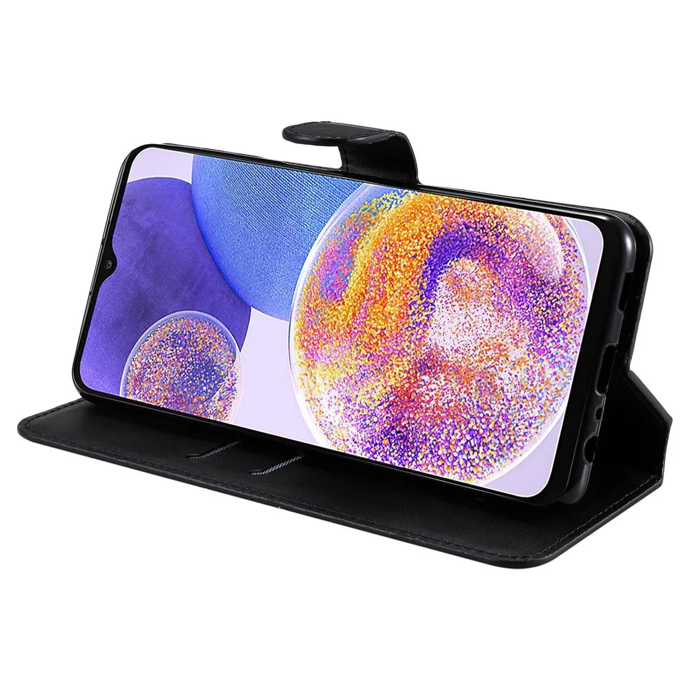 For Samsung Galaxy A23 5G (Global Version) / 4G / M23 5G / F23 5G PU Leather Magnetic Clasp Wallet Cover Adjustable Stand Phone Case - Black - 3