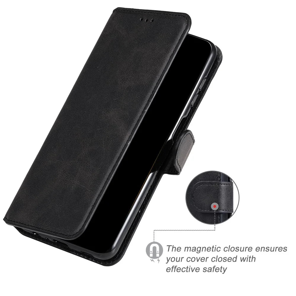 For Samsung Galaxy A23 5G (Global Version) / 4G / M23 5G / F23 5G PU Leather Magnetic Clasp Wallet Cover Adjustable Stand Phone Case - Black - 4