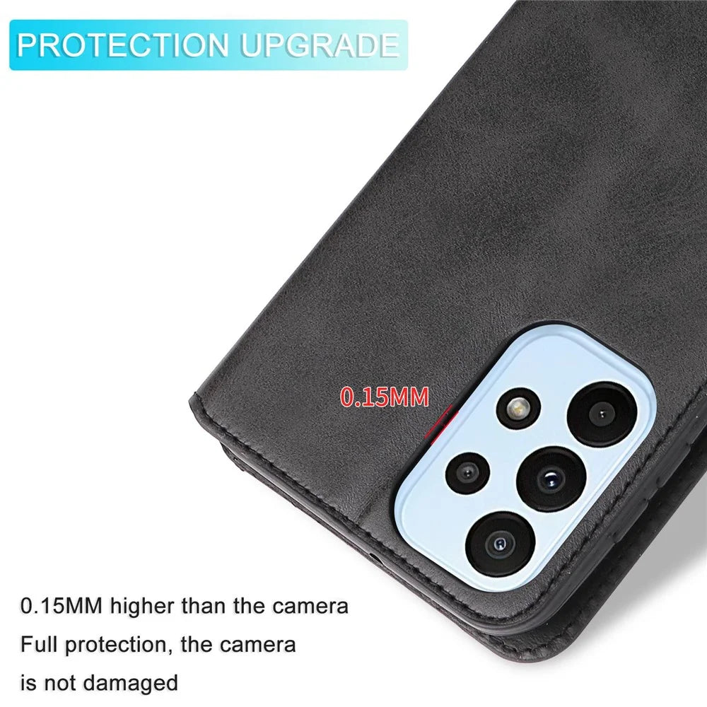 For Samsung Galaxy A23 5G (Global Version) / 4G / M23 5G / F23 5G PU Leather Magnetic Clasp Wallet Cover Adjustable Stand Phone Case - Black - 7