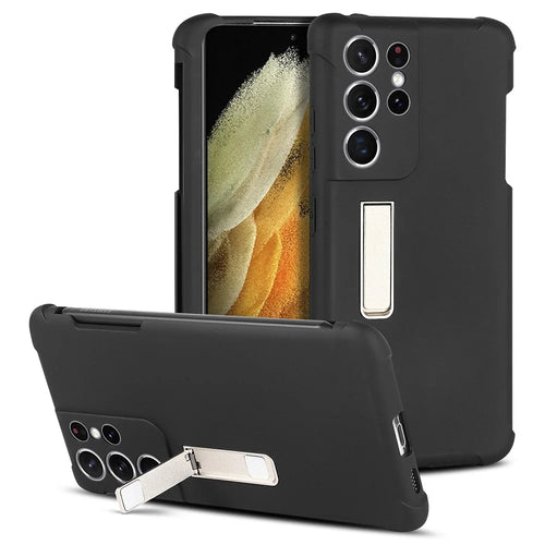 For Samsung Galaxy S21 Ultra 5G Anti-scratch Matte Soft TPU Cell Phone Case Cover with Kickstand and Pen Holder - 1