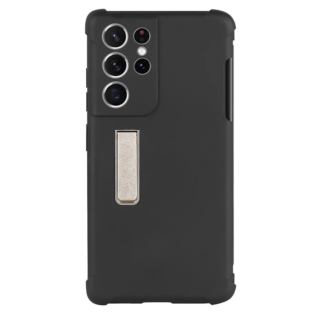 For Samsung Galaxy S21 Ultra 5G Anti-scratch Matte Soft TPU Cell Phone Case Cover with Kickstand and Pen Holder - 7