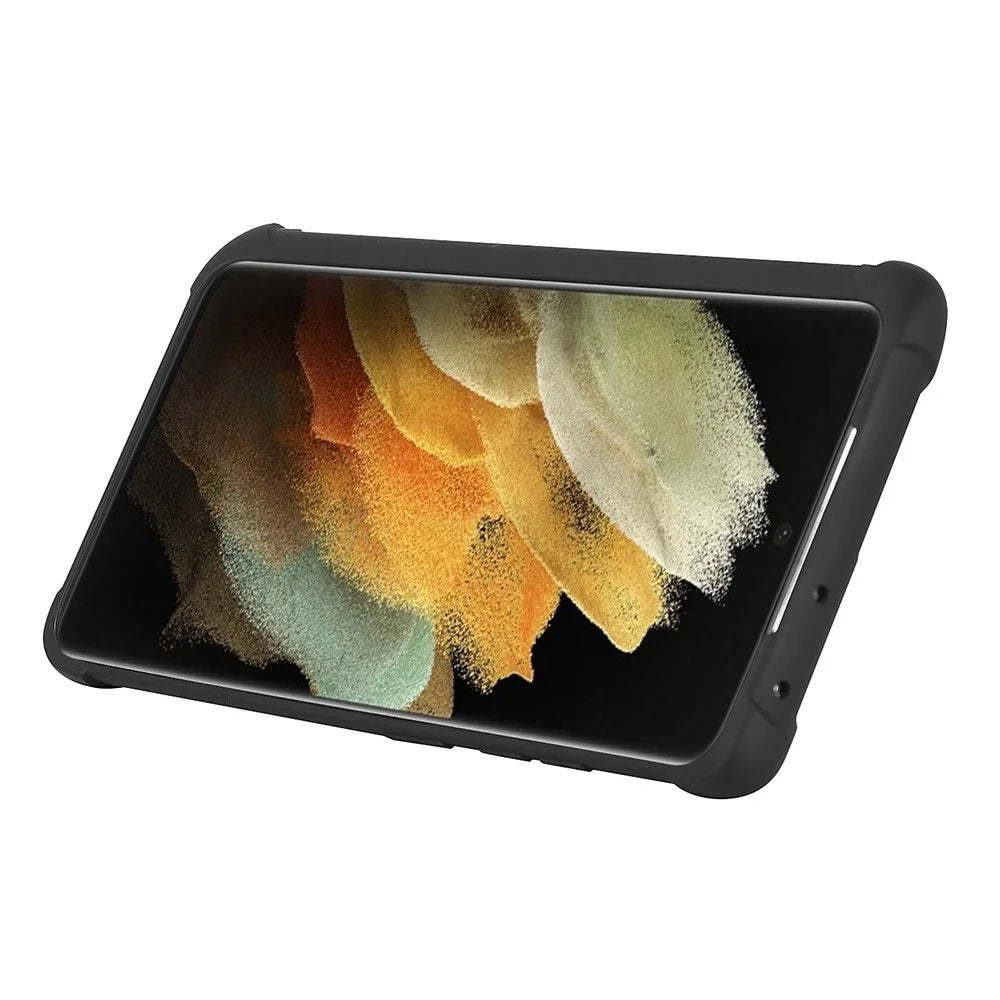 For Samsung Galaxy S21 Ultra 5G Anti-fingerprints Matte Soft TPU Cell Phone Case Cover with Pen Holder - 4