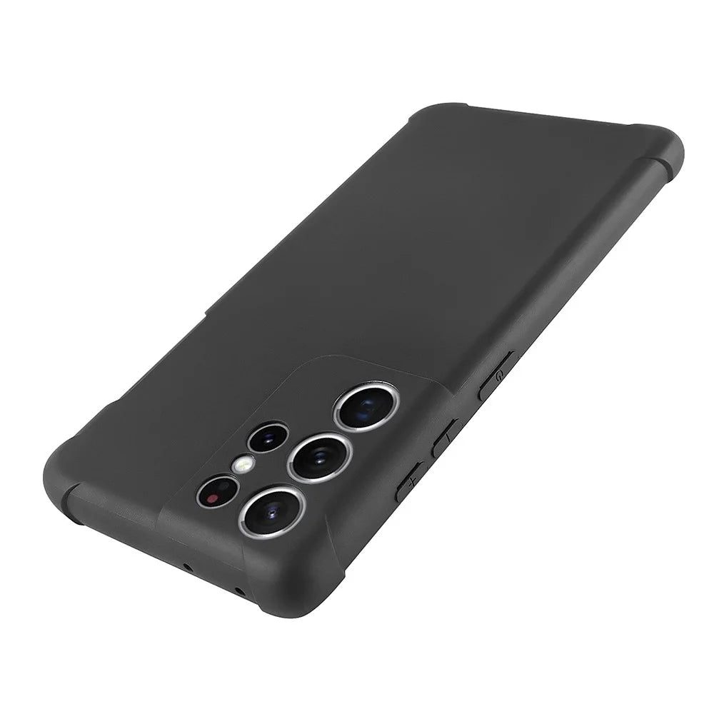 For Samsung Galaxy S21 Ultra 5G Anti-fingerprints Matte Soft TPU Cell Phone Case Cover with Pen Holder - 5