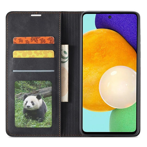 FORWENW for Samsung Galaxy A33 5G Fantasy Series Skin-touch Shockproof Anti-scratch PU Leather Stand Wallet Style Phone Case - Black - 2