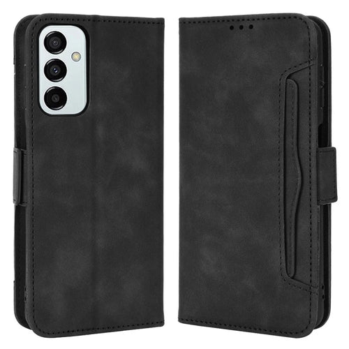 For Samsung Galaxy M23 5G/F23 5G Wallet Case Card Slots Holder Premium PU Leather Stand Shockproof Flip Protective Cover - Black - 1