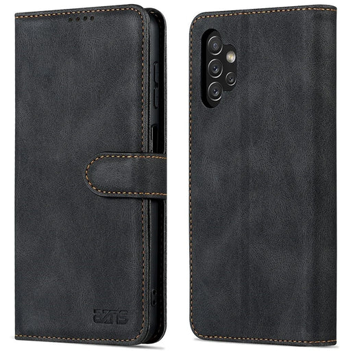 AZNS For Samsung Galaxy A13 4G PU Leather Wallet Folio Flip Phone Case Adjustable Stand Protective Cover - Black - 1