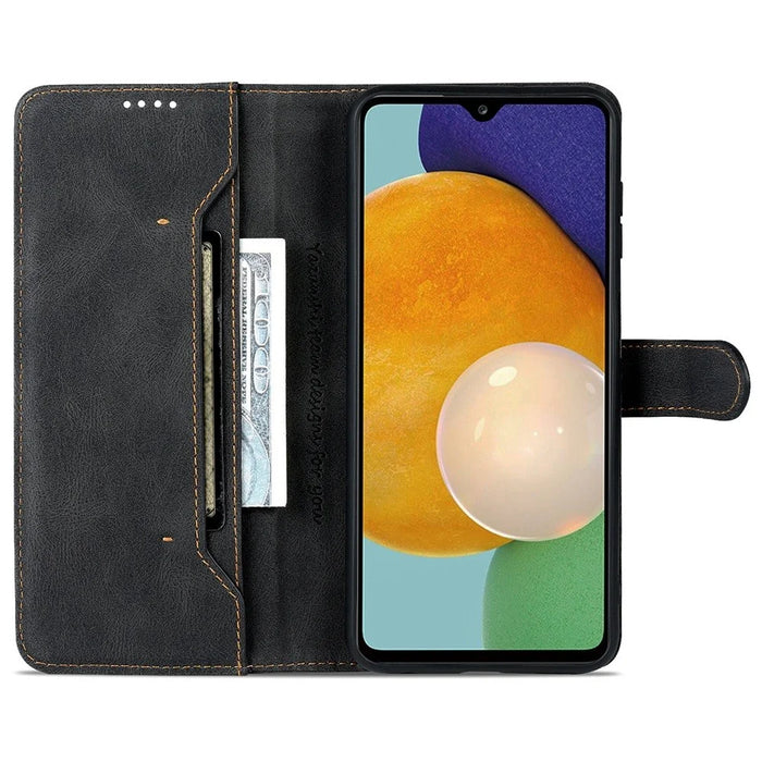 AZNS For Samsung Galaxy A13 4G PU Leather Wallet Folio Flip Phone Case Adjustable Stand Protective Cover - Black - 2