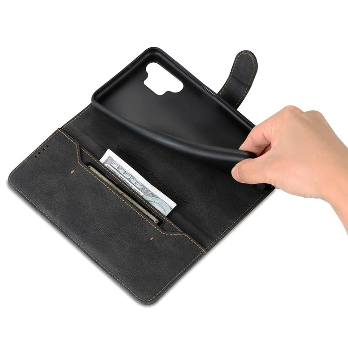AZNS For Samsung Galaxy A13 4G PU Leather Wallet Folio Flip Phone Case Adjustable Stand Protective Cover - Black - 6