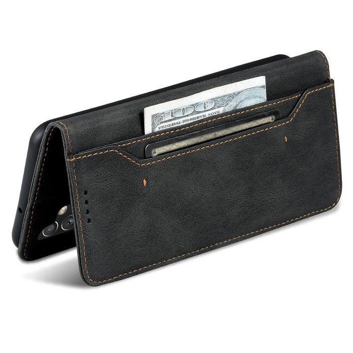 AZNS For Samsung Galaxy A13 4G PU Leather Wallet Folio Flip Phone Case Adjustable Stand Protective Cover - Black - 7