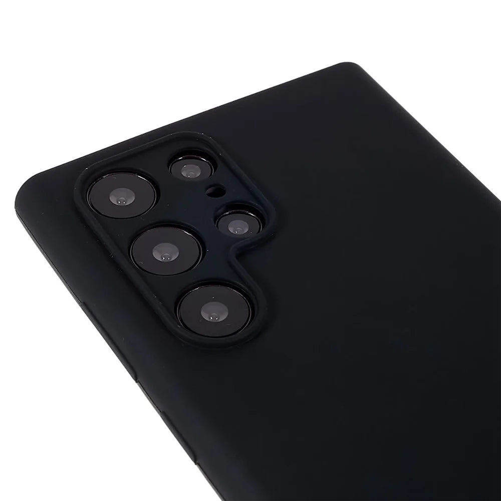 For Samsung Galaxy S22 Ultra 5G Mobile Phone Case Bag Soft Solid State Silicone Phone Case Phone Protector - Black - 7
