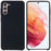 For Samsung Galaxy S21 4G/5G Smartphone Case Soft Premium Solid State Silicone Shockproof Mobile Phone Protector - Black - 1