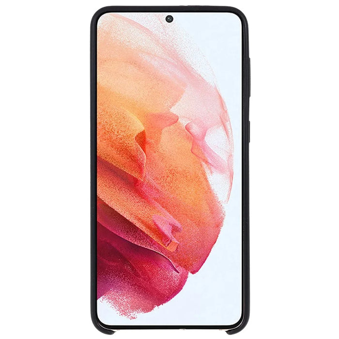 For Samsung Galaxy S21 4G/5G Smartphone Case Soft Premium Solid State Silicone Shockproof Mobile Phone Protector - Black - 4