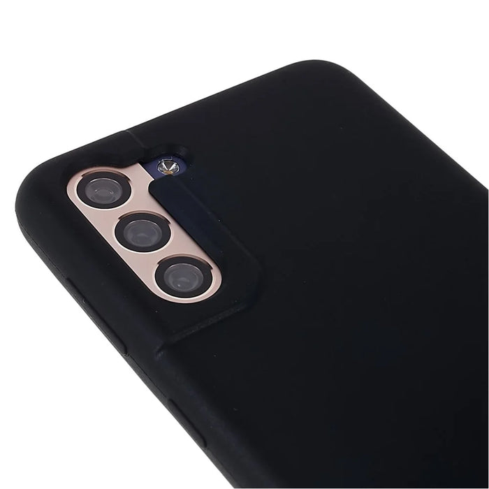 For Samsung Galaxy S21 4G/5G Smartphone Case Soft Premium Solid State Silicone Shockproof Mobile Phone Protector - Black - 7