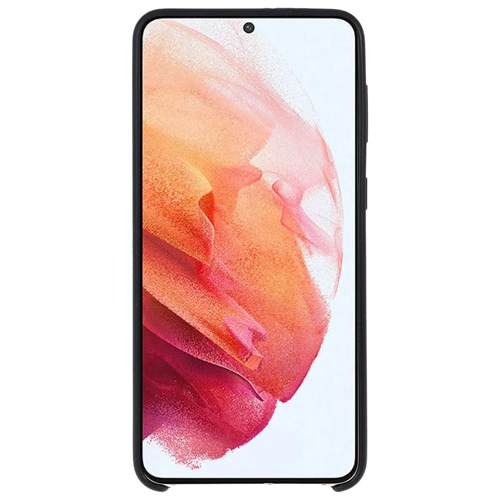 For Samsung Galaxy S21+ 5G Dustproof Phone Shell Premium Solid State Silicone Phone Case Mobile Phone Protector - Black - 4