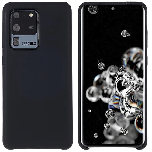 For Samsung Galaxy S20 Ultra Phone Covering Bag Premium Solid State Silicone Phone Case Mobile Phone Protector - Black - 1