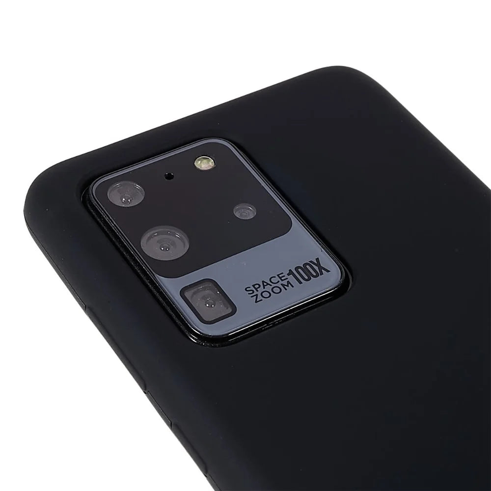 For Samsung Galaxy S20 Ultra Phone Covering Bag Premium Solid State Silicone Phone Case Mobile Phone Protector - Black - 7