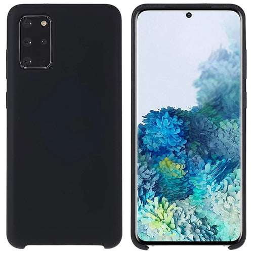For Samsung Galaxy S20 Plus 5G/4G Phone Bag Case Durable Solid State Silicone Mobile Phone Protector Cover - Black - 1