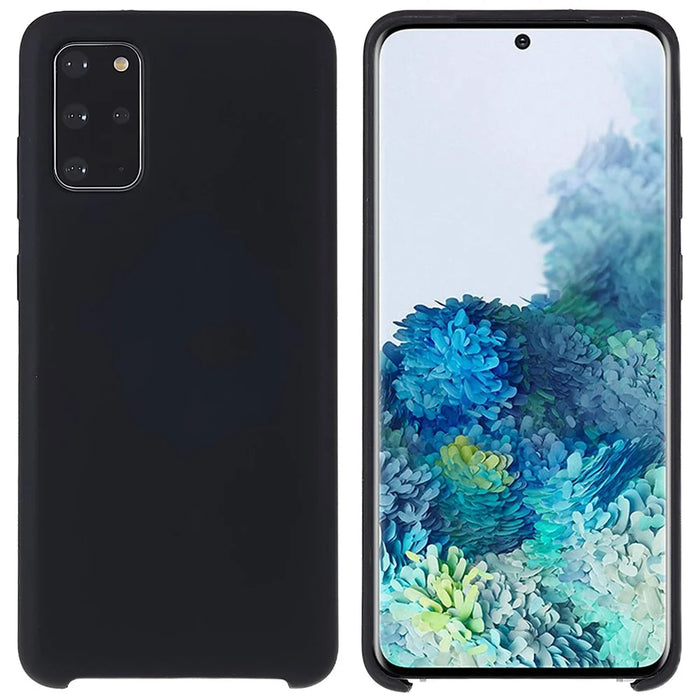 For Samsung Galaxy S20 Plus 5G/4G Phone Bag Case Durable Solid State Silicone Mobile Phone Protector Cover - Black - 1