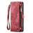 CASEME 008 Series for Samsung Galaxy A13 5G / A04s 4G (164.7mm) Detachable 2-in-1 Shockproof PU Leather Case Wallet Stand - Red - 2