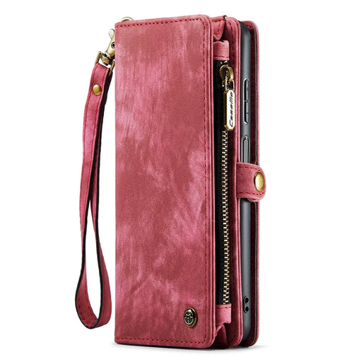 CASEME 008 Series for Samsung Galaxy A13 5G / A04s 4G (164.7mm) Detachable 2-in-1 Shockproof PU Leather Case Wallet Stand - Red - 2