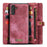 CASEME 008 Series for Samsung Galaxy A13 5G / A04s 4G (164.7mm) Detachable 2-in-1 Shockproof PU Leather Case Wallet Stand - Red - 3
