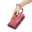 CASEME 008 Series for Samsung Galaxy A13 5G / A04s 4G (164.7mm) Detachable 2-in-1 Shockproof PU Leather Case Wallet Stand - Red - 7