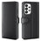 For Samsung Galaxy A33 5G Stand Wallet Phone Case Split Leather Genuine Leather Folio Flip Protective Cover - Black - 1