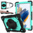 Robot C2 Series for Samsung Galaxy Tab A8 10.5 (2021) / (2022) Contrast Color PC + Silicone Tablet Drop-proof Case Cover with Hand Strap and Kickstand - Black / Mint Green - 1