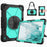 For Samsung Galaxy Tab S8+ Wi-Fi SM-X800/S8+ 5G SM-X806 (2022) PC + Silicone Contrast Color Kickstand Design Tablet Case Cover with Shoulder Strap - Black/Mint Green - 1