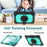 For Samsung Galaxy Tab S8+ Wi-Fi SM-X800/S8+ 5G SM-X806 (2022) PC + Silicone Contrast Color Kickstand Design Tablet Case Cover with Shoulder Strap - Black/Mint Green - 2