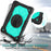 For Samsung Galaxy Tab S8+ Wi-Fi SM-X800/S8+ 5G SM-X806 (2022) PC + Silicone Contrast Color Kickstand Design Tablet Case Cover with Shoulder Strap - Black/Mint Green - 3