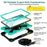 For Samsung Galaxy Tab S8+ Wi-Fi SM-X800/S8+ 5G SM-X806 (2022) PC + Silicone Contrast Color Kickstand Design Tablet Case Cover with Shoulder Strap - Black/Mint Green - 4