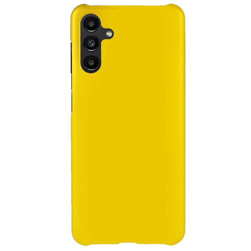 For Samsung Galaxy A13 5G Glossy Surface Hard PC Phone Case Anti-scratch Rubberized Protective Cover - Yellow - 1