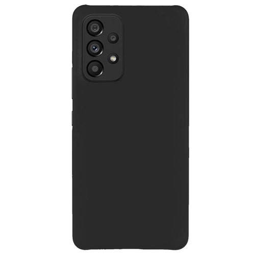 For Samsung Galaxy A53 5G Rubberized Glossy Surface Hard PC Protective Phone Case Cover - Black - 1
