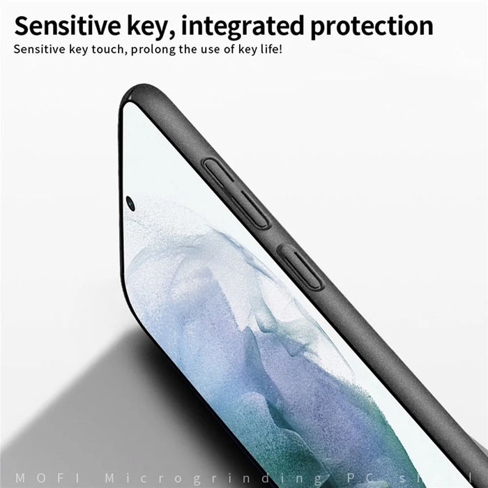 MOFI Shield Matte Series for Samsung Galaxy S22 5G Anti-collision Fingerprint-proof Hard PC Phone Case Protector Cover - Black - 4