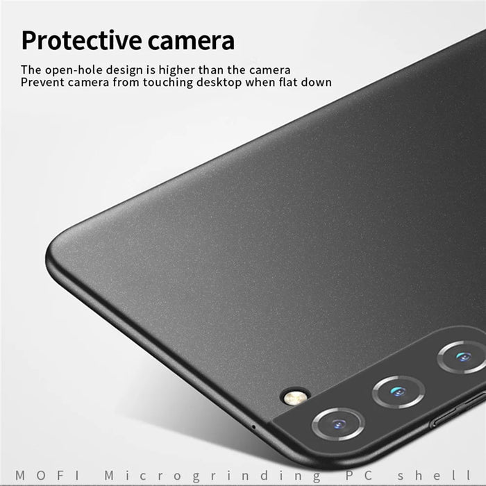 MOFI Shield Matte Series for Samsung Galaxy S22 5G Anti-collision Fingerprint-proof Hard PC Phone Case Protector Cover - Black - 5