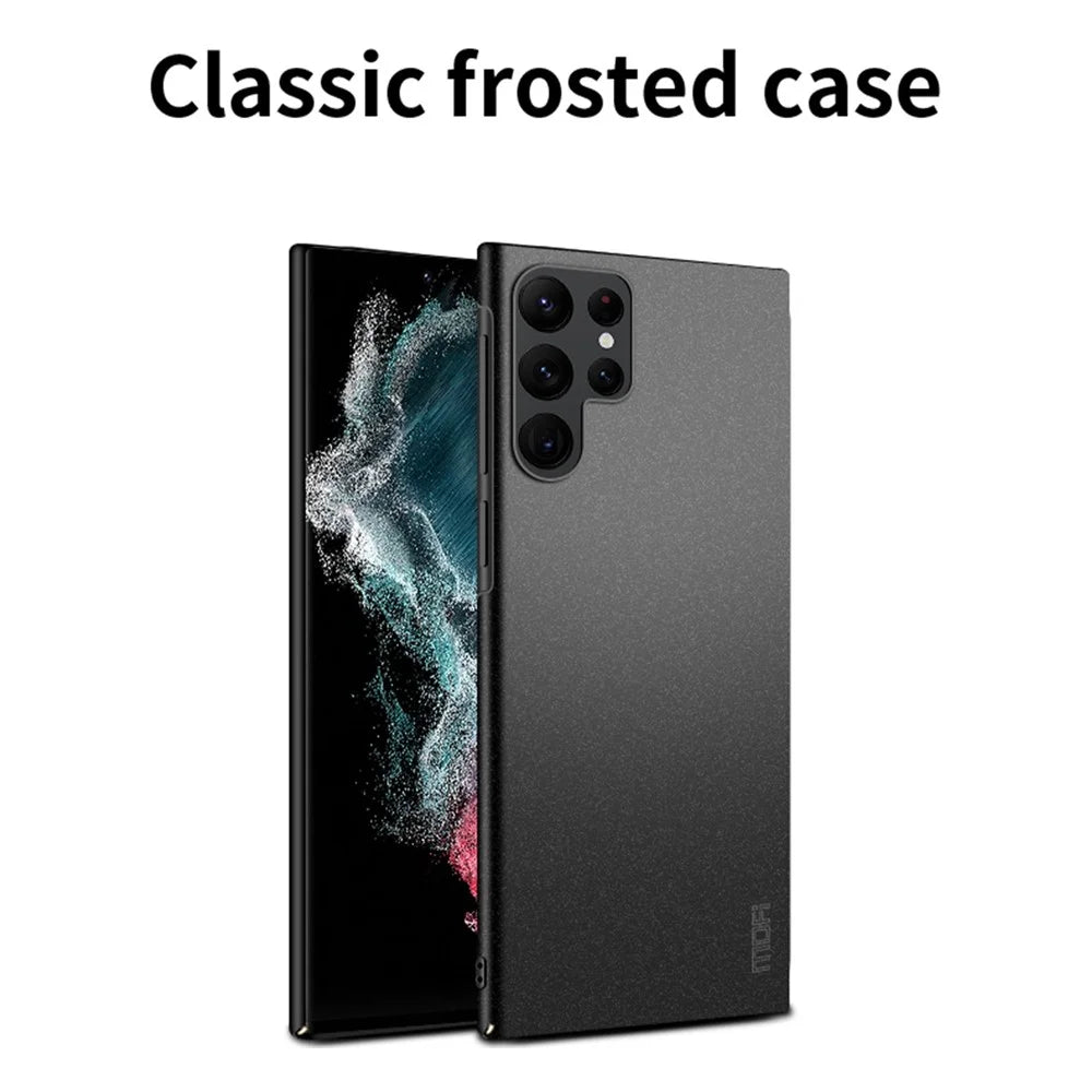 MOFI Shield Matte Series for Samsung Galaxy S22 Ultra 5G Fall Protection Hard PC Phone Case Protector Cover - Black - 3