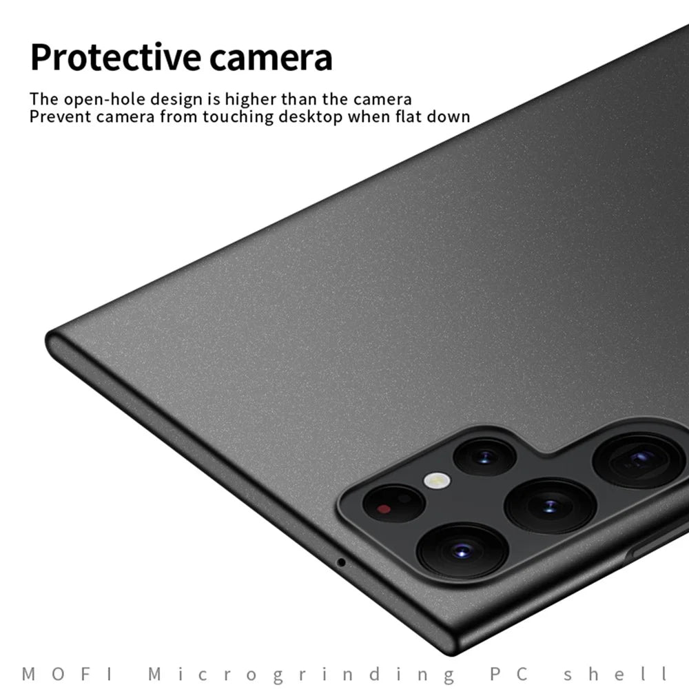 MOFI Shield Matte Series for Samsung Galaxy S22 Ultra 5G Fall Protection Hard PC Phone Case Protector Cover - Black - 5