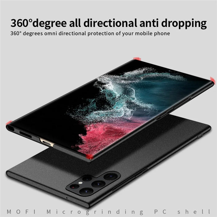 MOFI Shield Matte Series for Samsung Galaxy S22 Ultra 5G Fall Protection Hard PC Phone Case Protector Cover - Black - 7