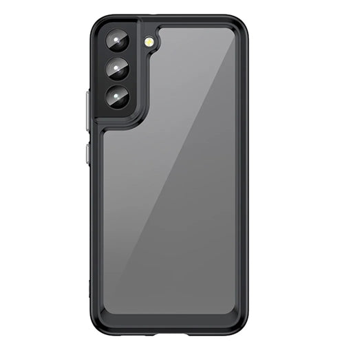 For Samsung Galaxy S22 5G TPU + Acrylic Anti-scratch Phone Case Protective Cover with Independent PC Buttons - Black - 1