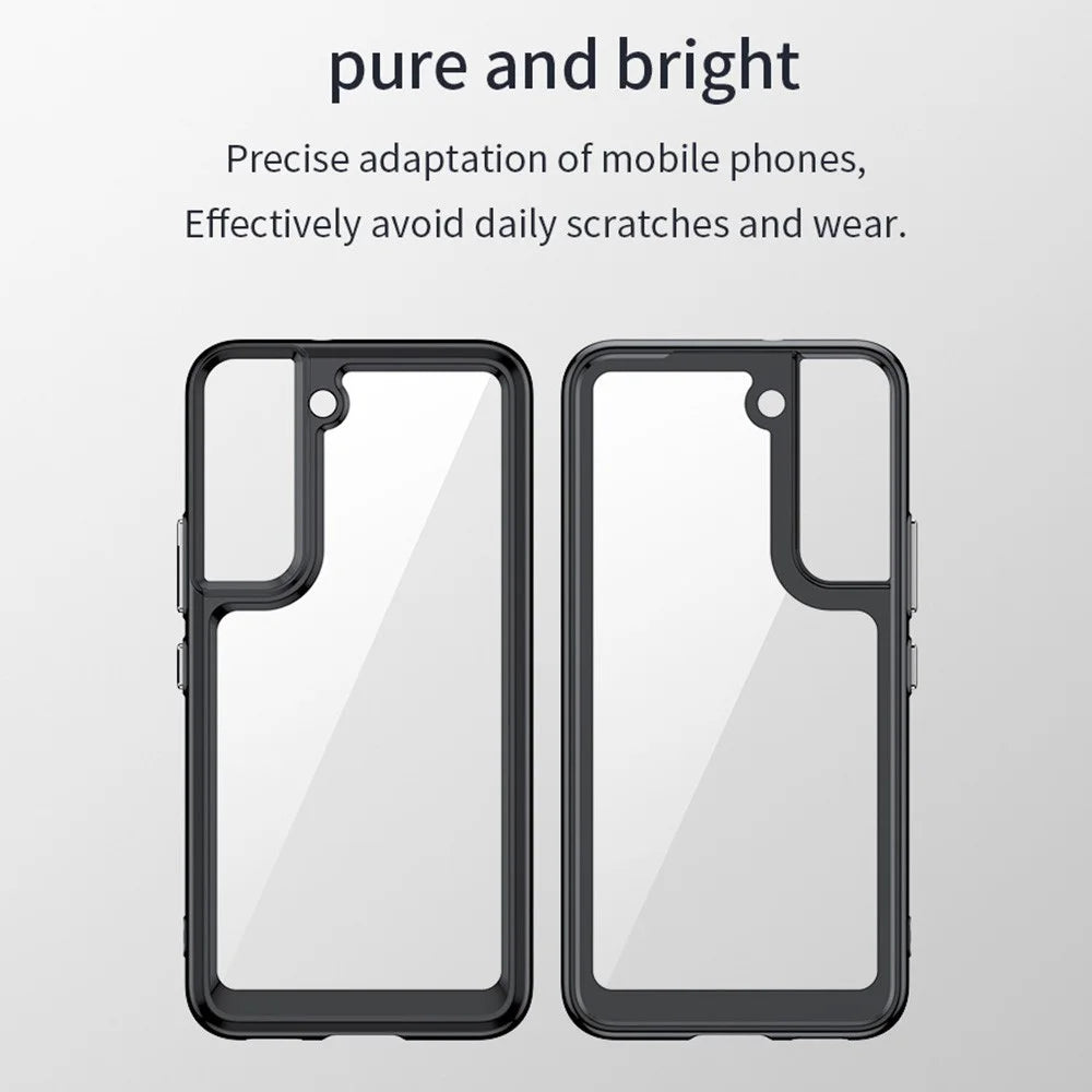 For Samsung Galaxy S22+ 5G Independent PC Buttons Protective Cover TPU + Acrylic Transparent Mobile Phone Case - Black - 2