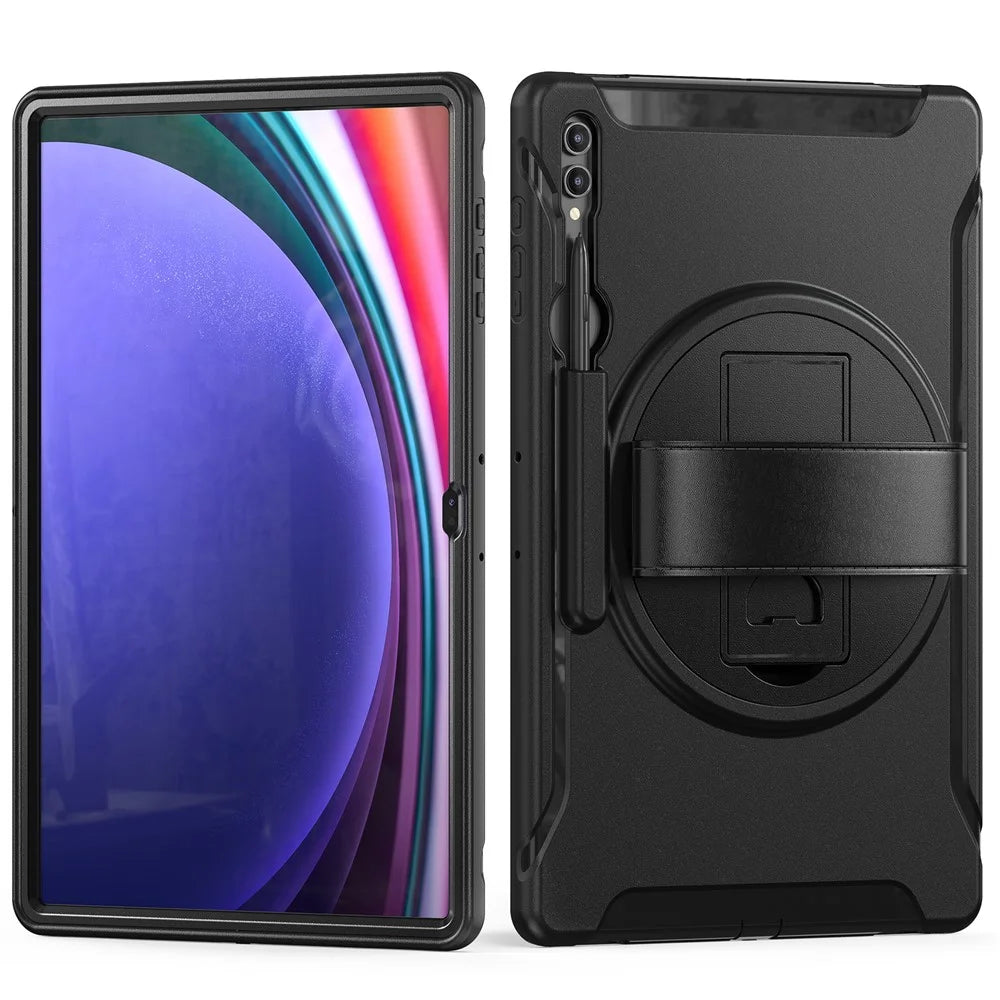 For Samsung Galaxy Tab S8 Ultra X900 / X906 / S9 Ultra 360-Degree Rotary Kickstand PC + TPU Tablet Case with Hand Strap - 2