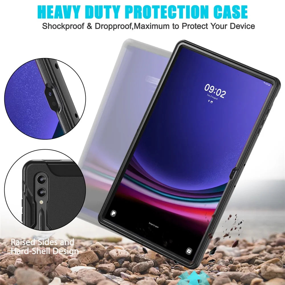 For Samsung Galaxy Tab S8 Ultra X900 / X906 / S9 Ultra 360-Degree Rotary Kickstand PC + TPU Tablet Case with Hand Strap - 6