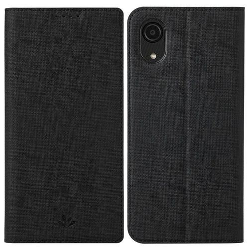 VILI DMX Series for Samsung Galaxy A03 Core PU Leather Phone Case, Card Holder Stand Protective Cover - Black - 1