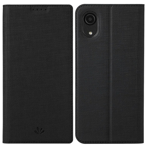 VILI DMX Series for Samsung Galaxy A03 Core PU Leather Phone Case, Card Holder Stand Protective Cover - Black - 1