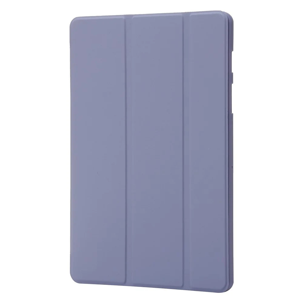 For Samsung Galaxy Tab S8+ Auto Wake/Sleep Function Anti-scratch Soft Silicone+Leather Cover Three-fold Stand Well-protected Tablet Case - Purple - 2