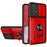 Slide Camera Protection Phone Case for Samsung Galaxy A13 4G, Ring Kickstand PC + TPU Hybrid Cover - Red - 1