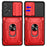 Slide Camera Protection Phone Case for Samsung Galaxy A13 4G, Ring Kickstand PC + TPU Hybrid Cover - Red - 3