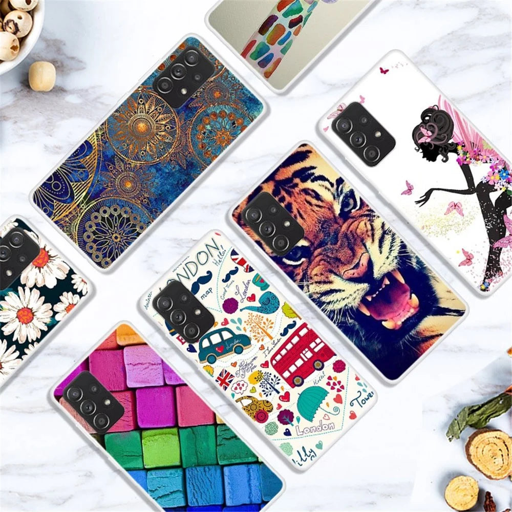 Pattern Printed Protective Case for Samsung Galaxy A23 5G (Global Version) / 4G Anti-drop Phone Cover Shockproof TPU Slim Case - Golden Flower - 2